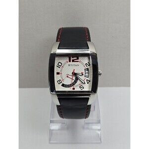 Mens Titan Octane Nyx Retrograde Quartz Day Date Leather Sport Watch New Battery